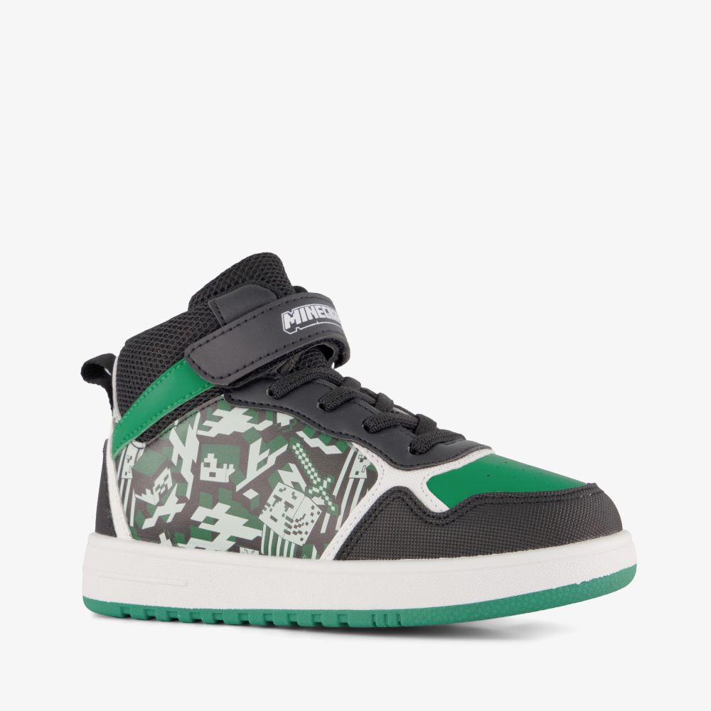 Minecraft jongens hoge sneakers zwart groen
