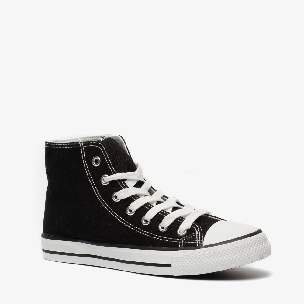 Scapino Hoge canvas dames sneakers zwart