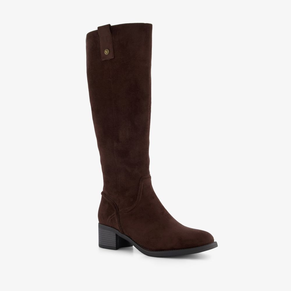 Mexx XX By Mexx hoge dames laarzen met hak donkerbruin