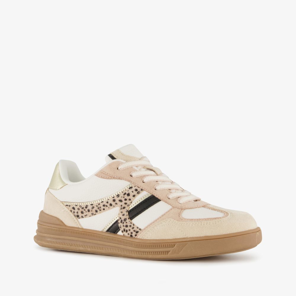 Blue Box dames sneakers beige wit