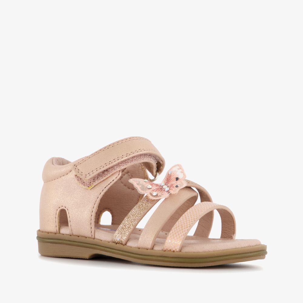 Blue Box meisjes sandalen met vlinder roze goud