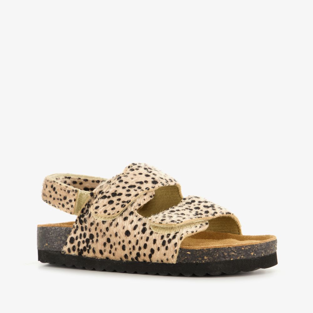 Scapino Meisjes bio sandalen met panterprint beige zwart
