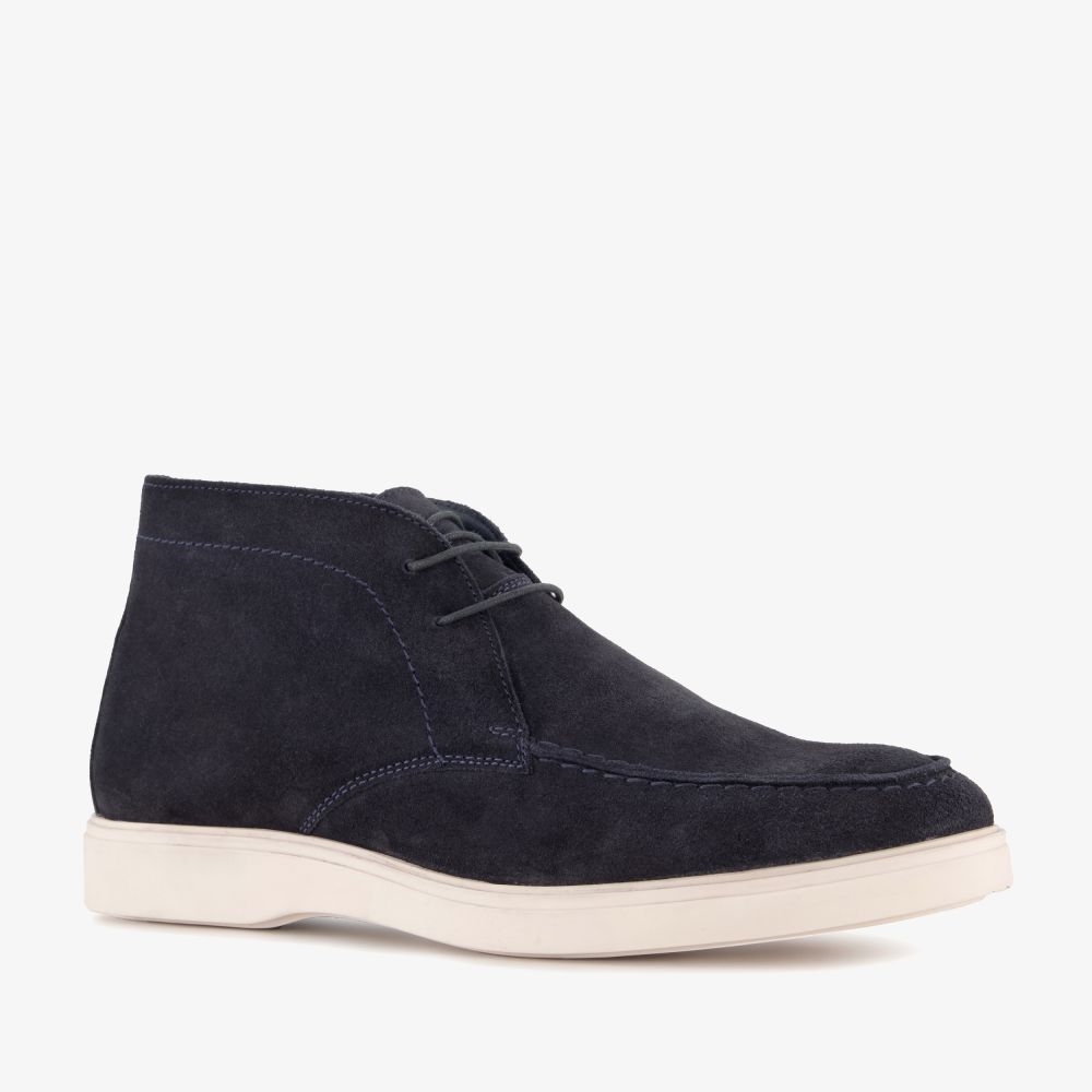 Van Beers suède heren veterschoenen donkerblauw