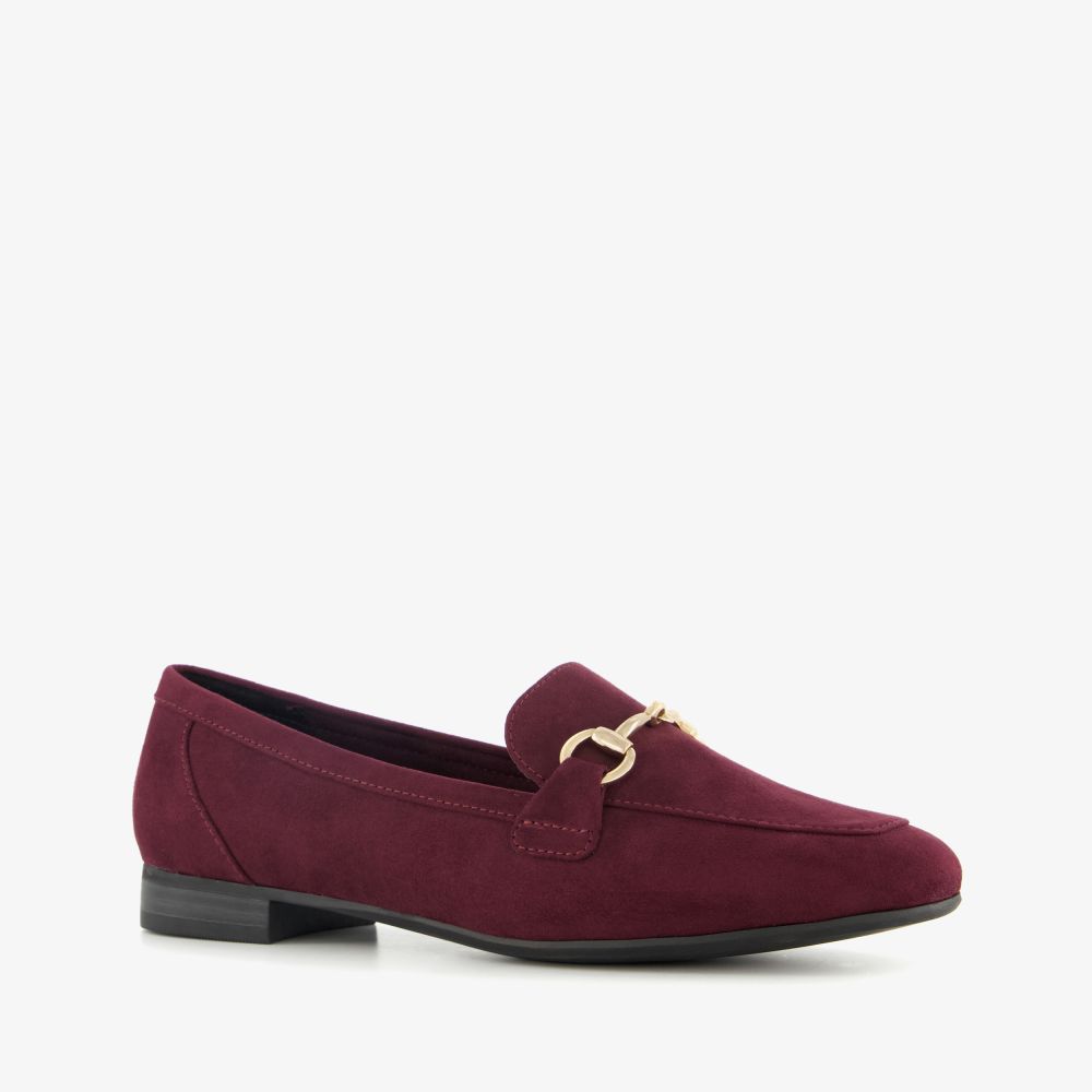 Nova dames loafers met gesp bordeauxrood