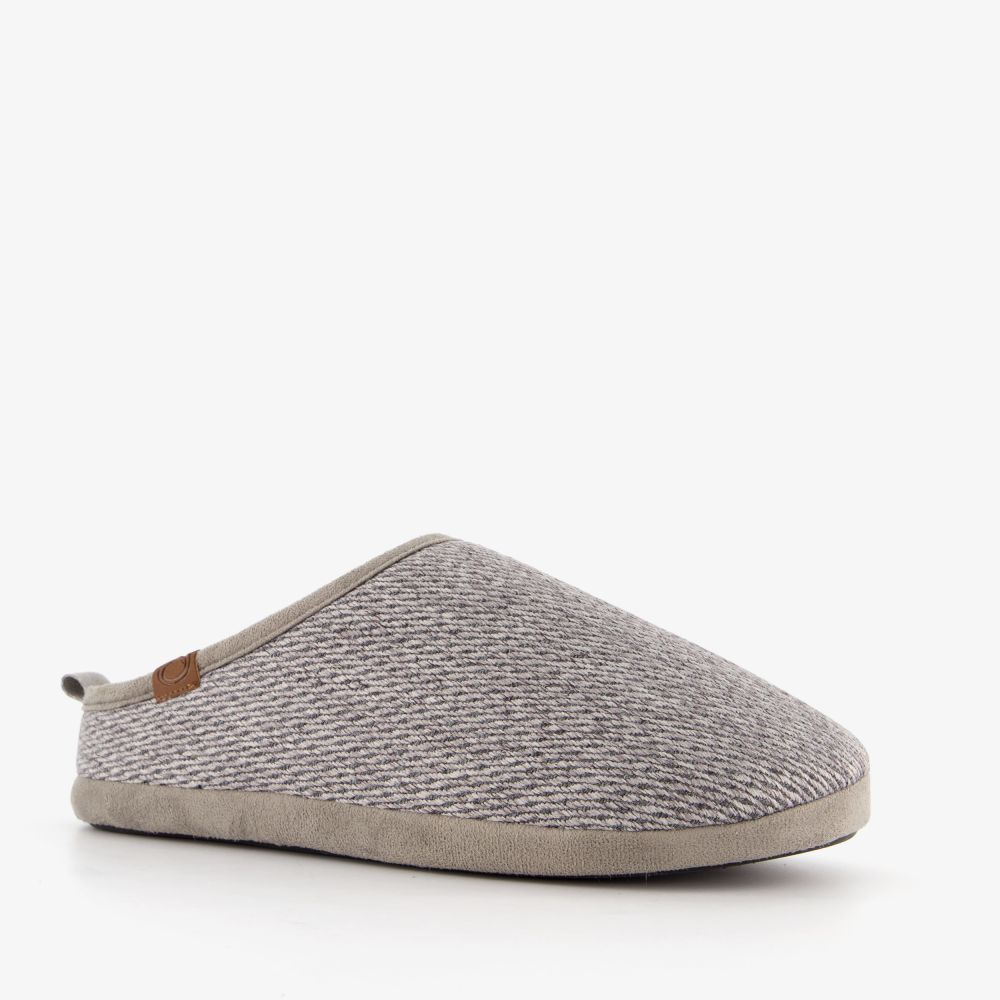 Thu!s heren instap heren pantoffels met voering lichtgrijs