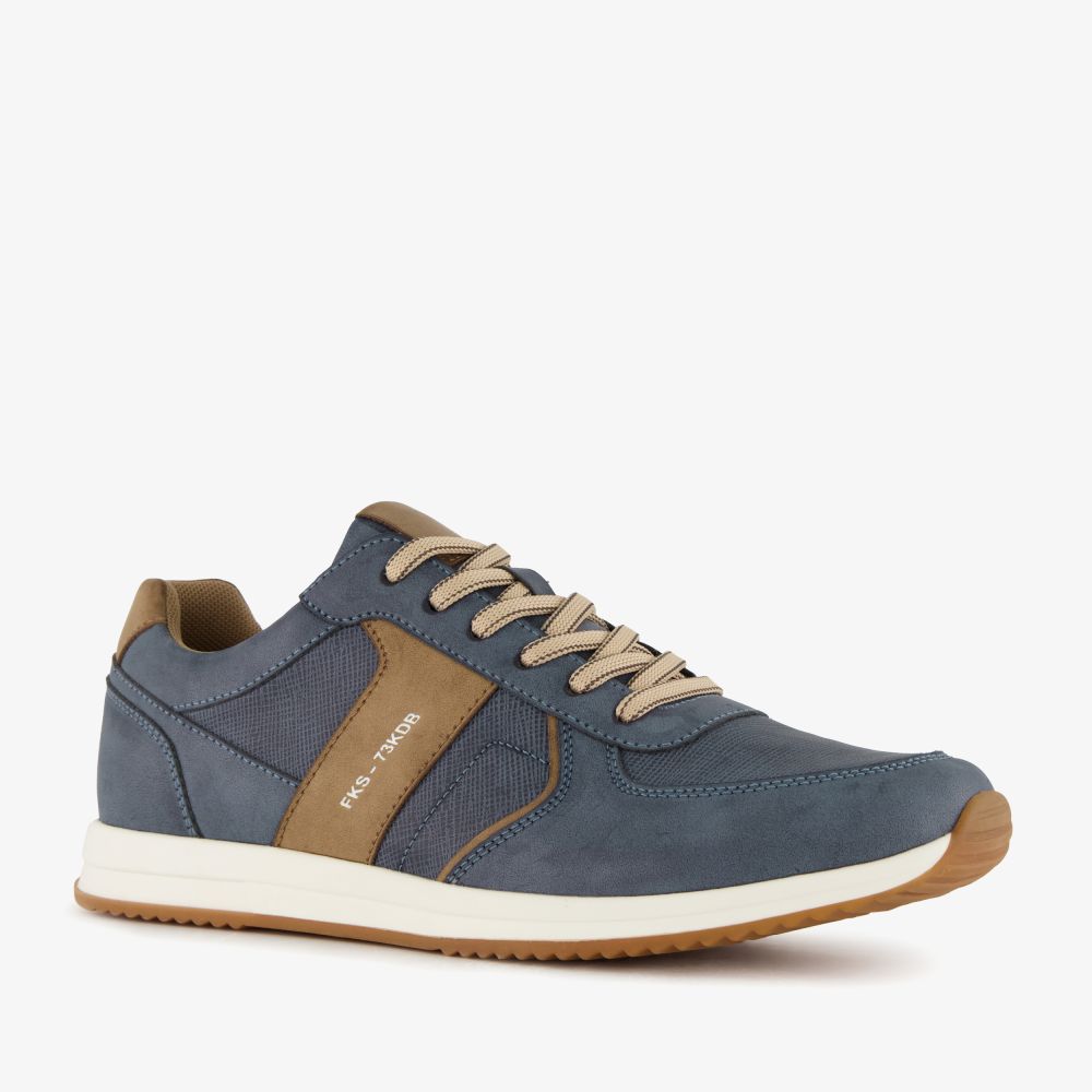 Blue Box heren sneakers blauw bruin