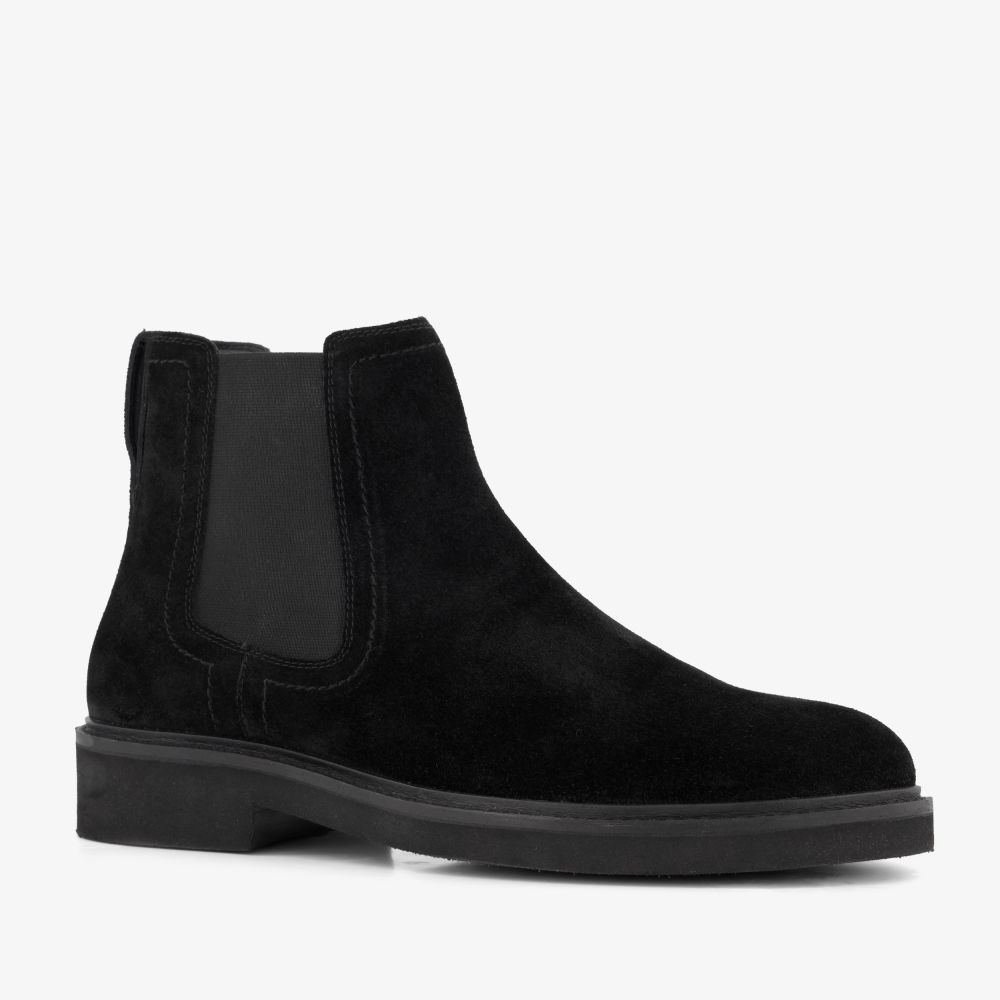 Van Beers suède heren Chelsea boots zwart