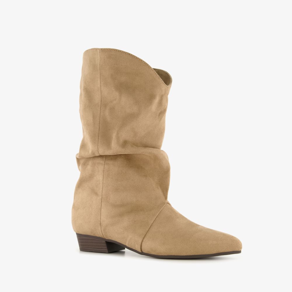 Nova dames slouchy laarzen beige