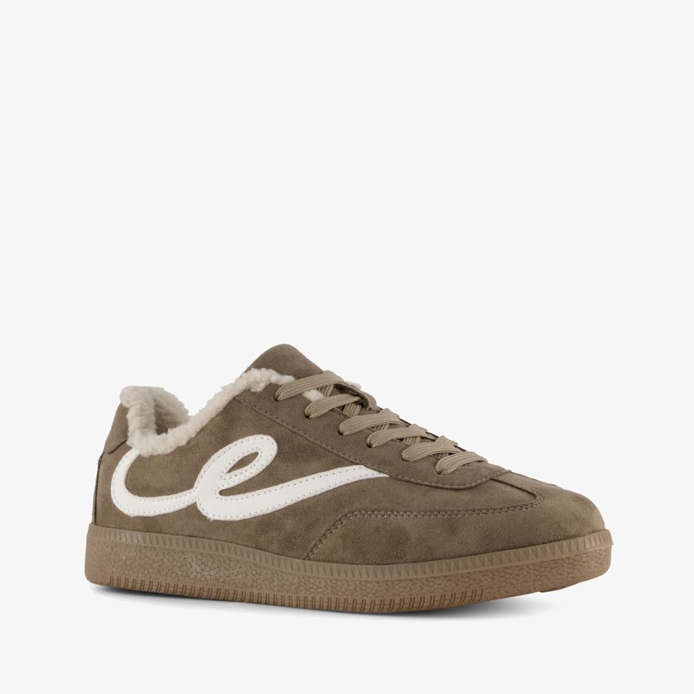 Blue Box dames teddy sneakers bruin