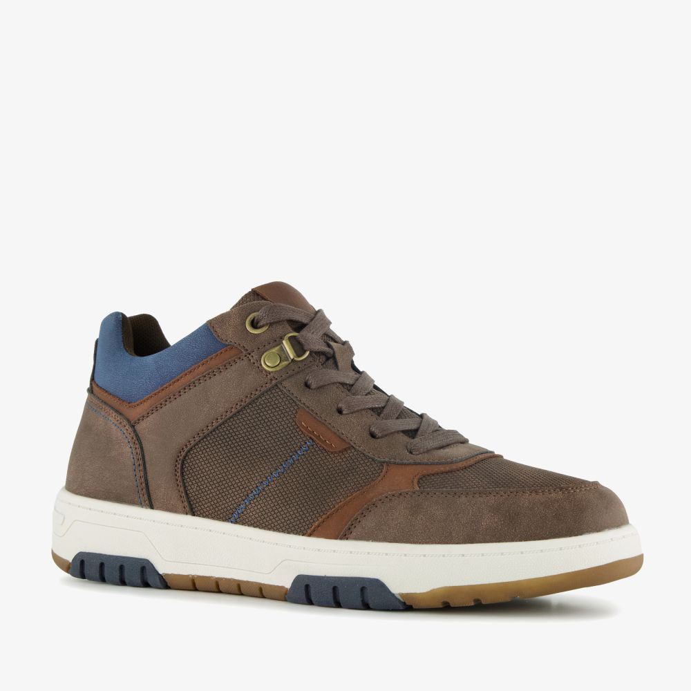 Blue Box hoge heren sneakers bruin blauw