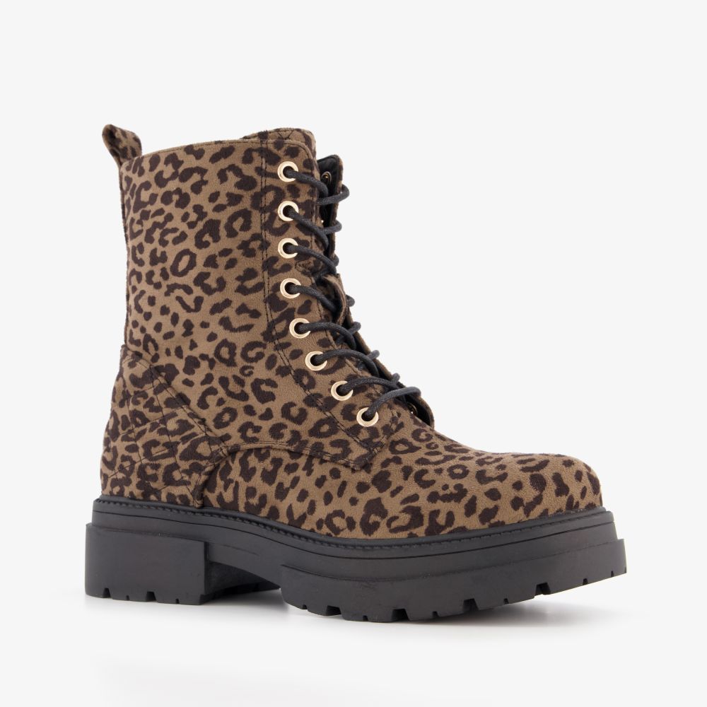 Blue Box dames boots panterprint
