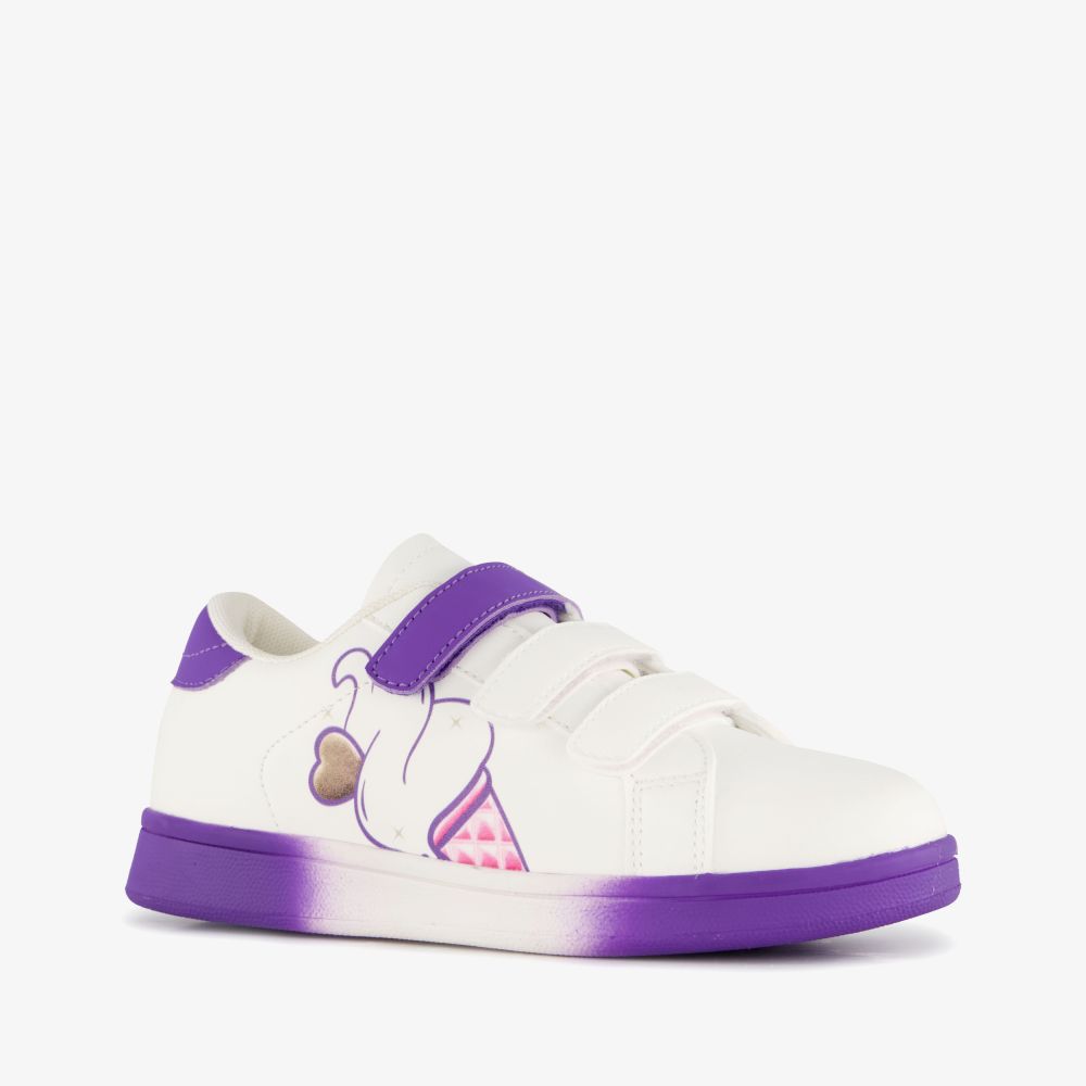 Blue Box meisjes sneakers met softijs paars wit