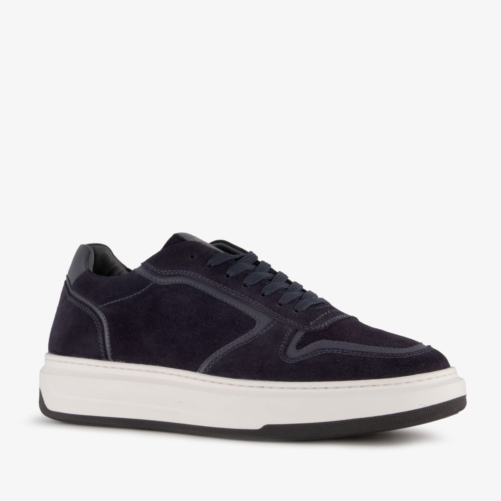 Van Beers suède heren sneakers blauw