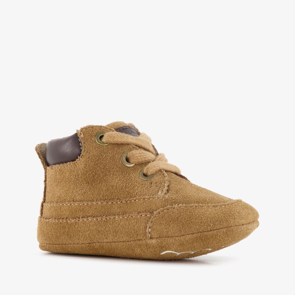 Groot suède babyschoenen bruin