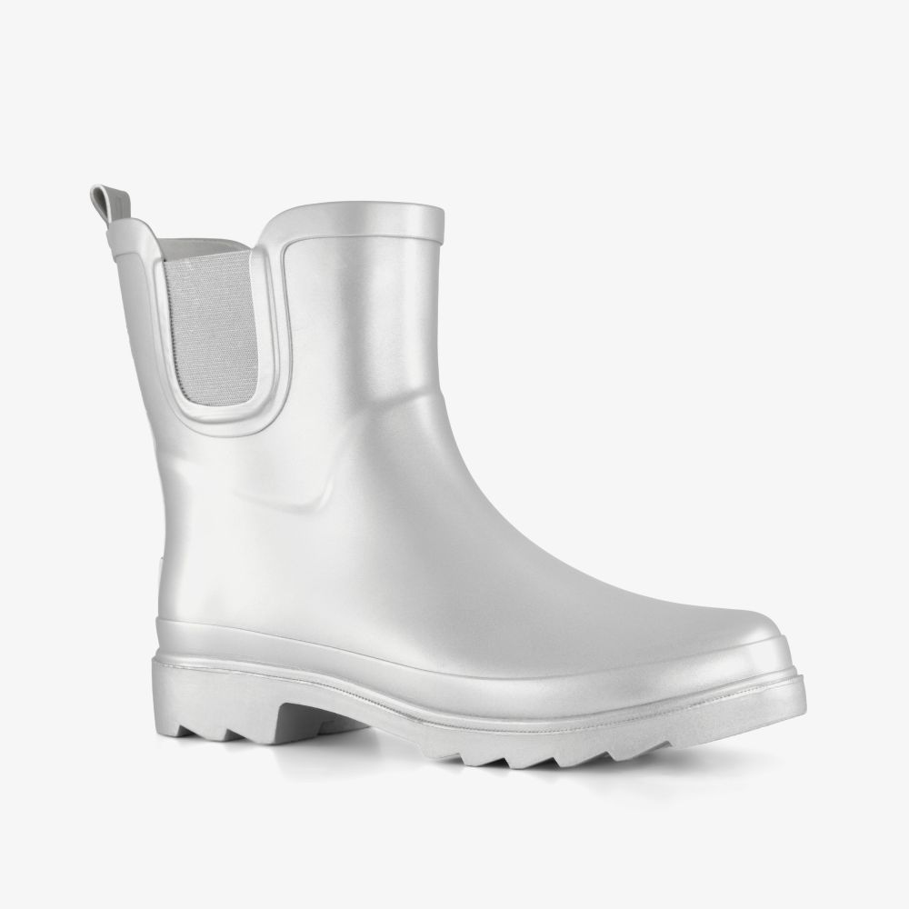 Mountain Peak korte dames regenlaarzen zilver