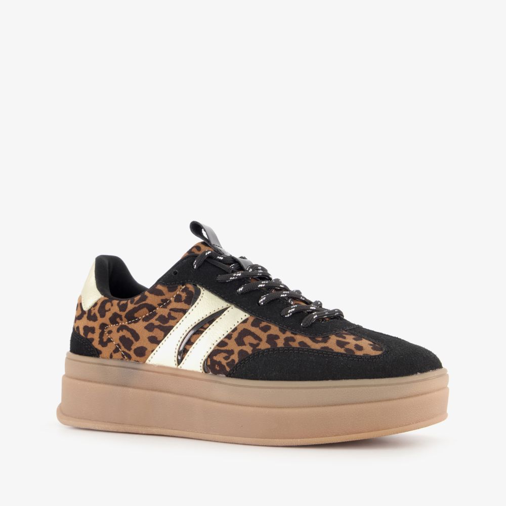 Blue Box dames sneakers met luipaardprint