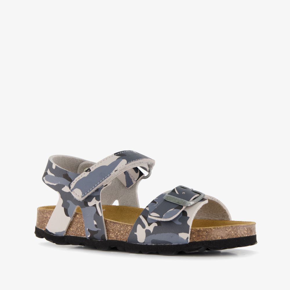 Hush Puppies jongens bio sandalen met camouflageprint grijs
