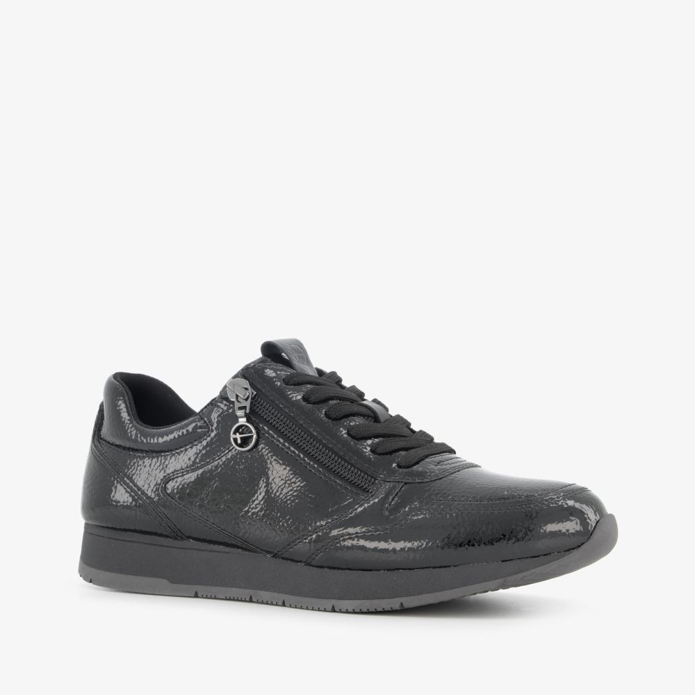 Tamaris lak dames sneakers zwart