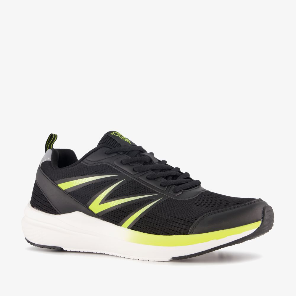 Osaga heren hardloopschoenen zwart geel