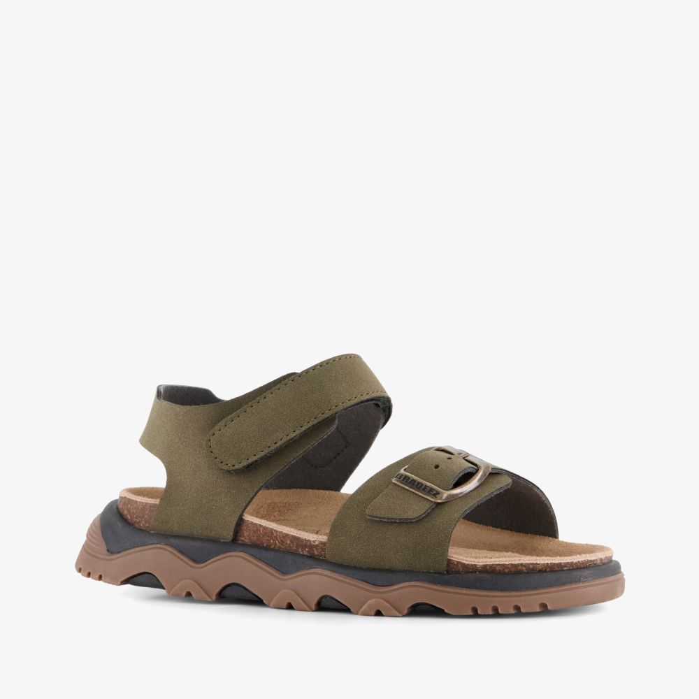 Braqeez leren jongens sandalen groen