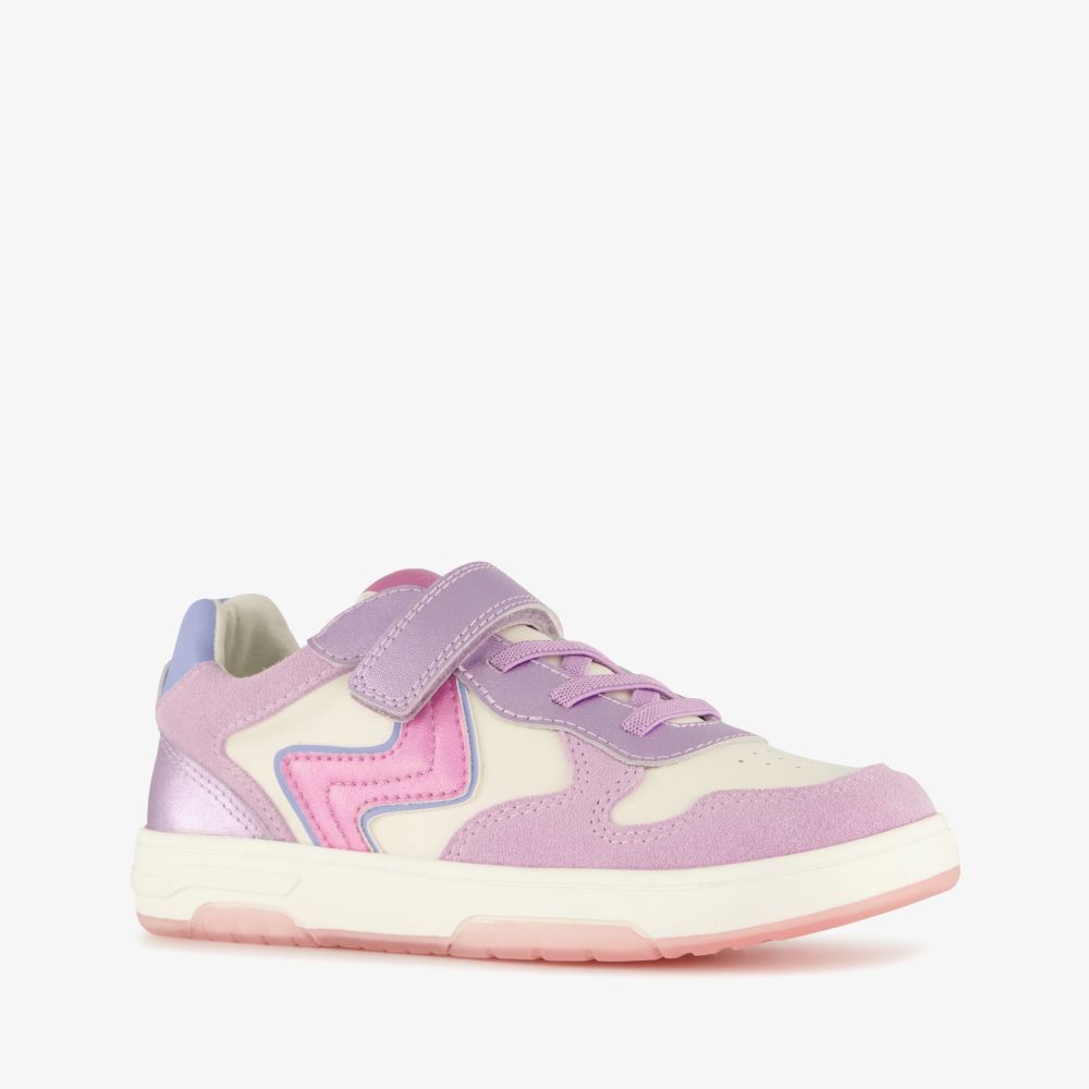 Stap meisjes leren sneakers roze paars