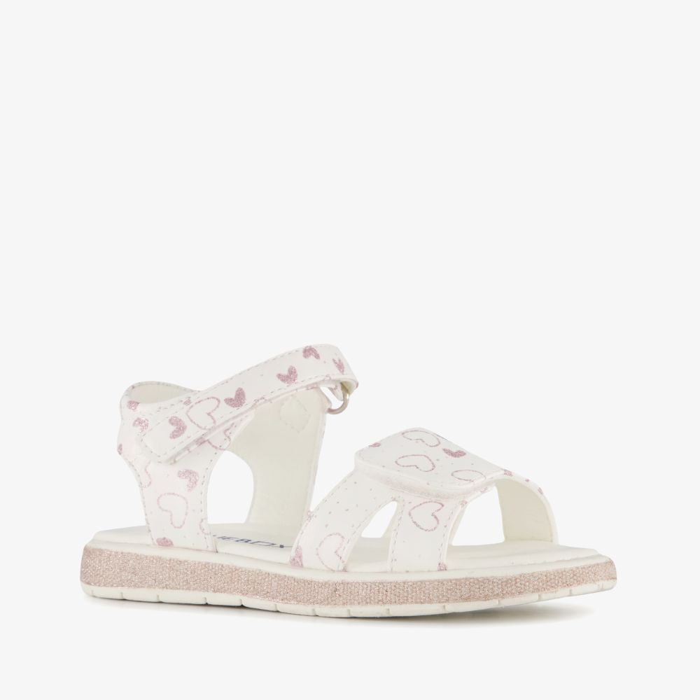 Blue Box meisjes sandalen met hartjes wit