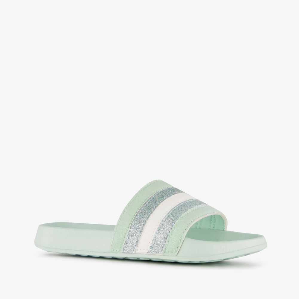 Scapino Meisjes badslippers met glitters mintgroen