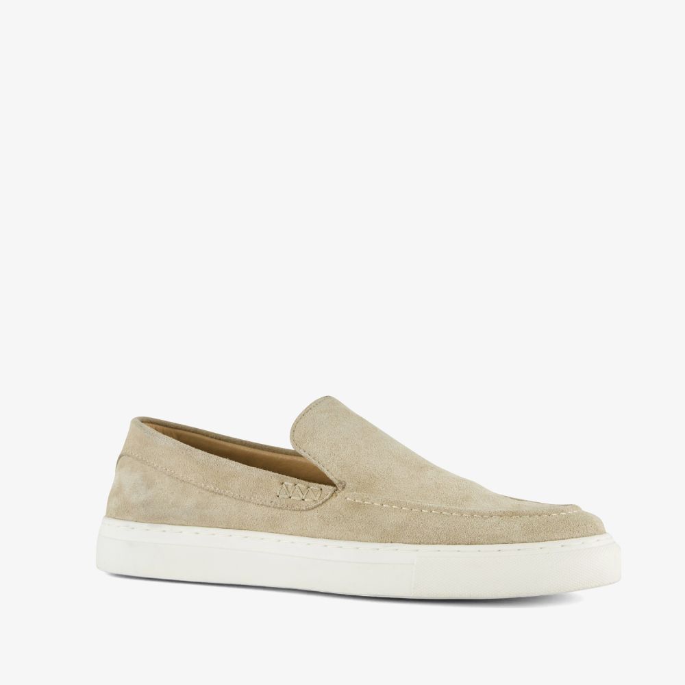 Van Beers suède heren instappers beige