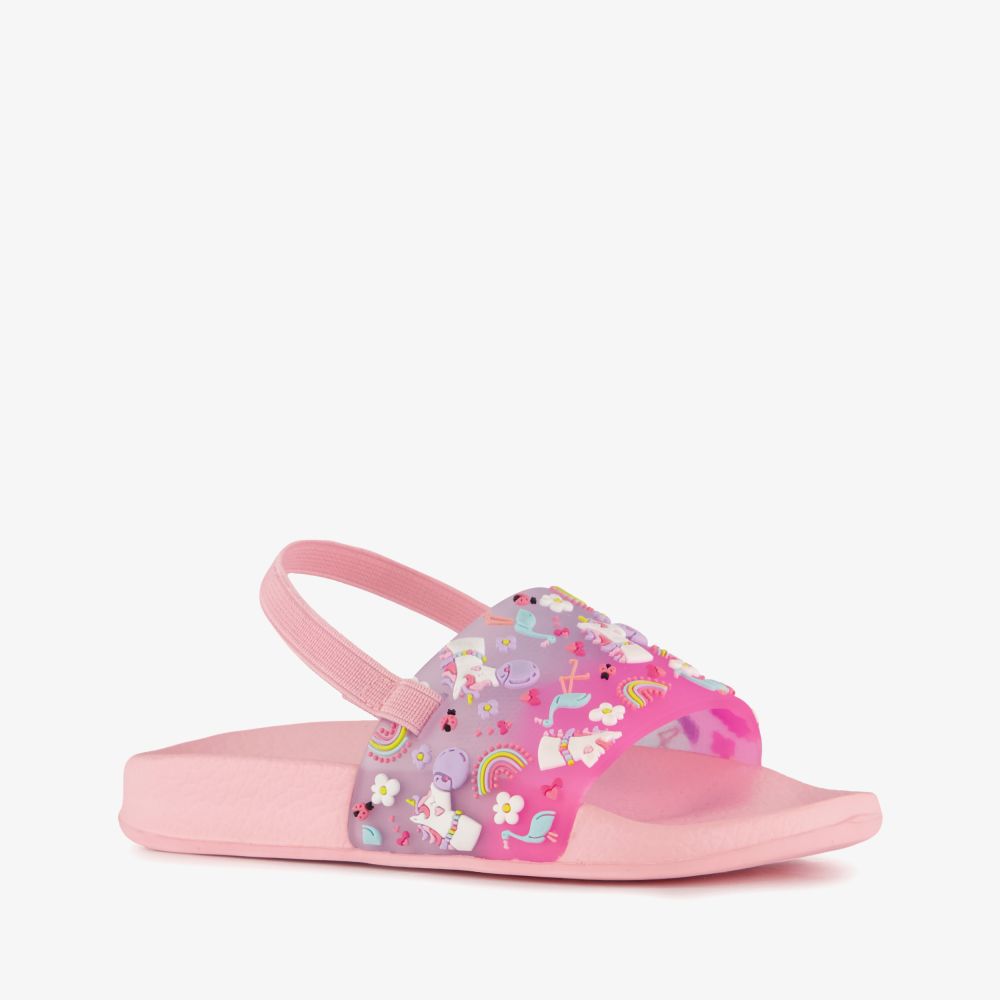 Scapino Roze meisjes badslippers met print roze