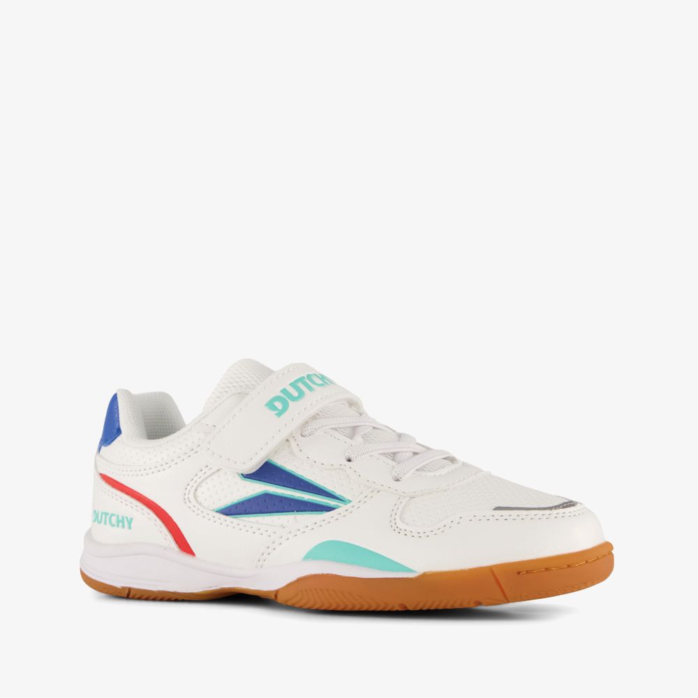 Dutchy Sharp kinder zaalschoenen IC wit blauw