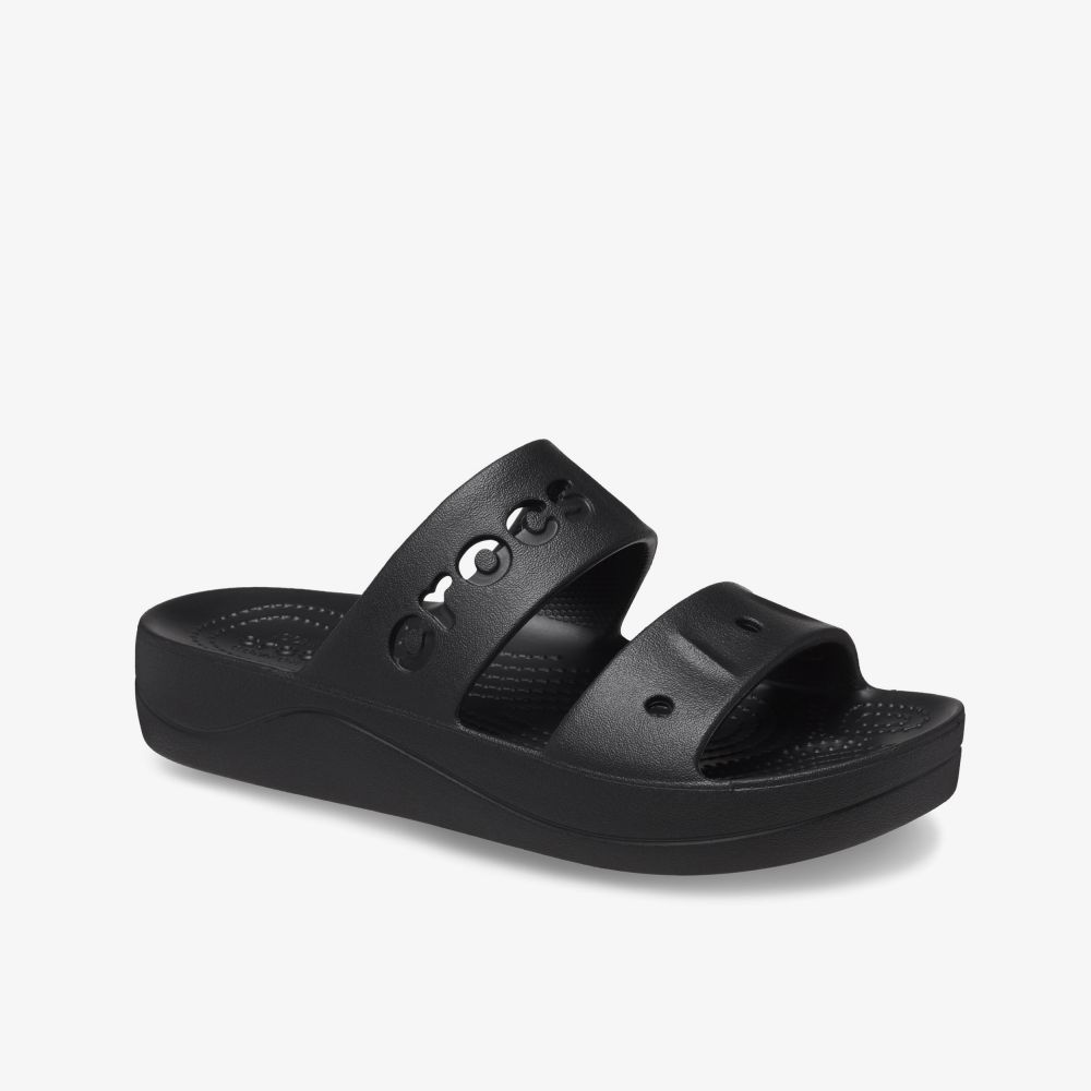 Crocs Baya Platform dames slippers zwart