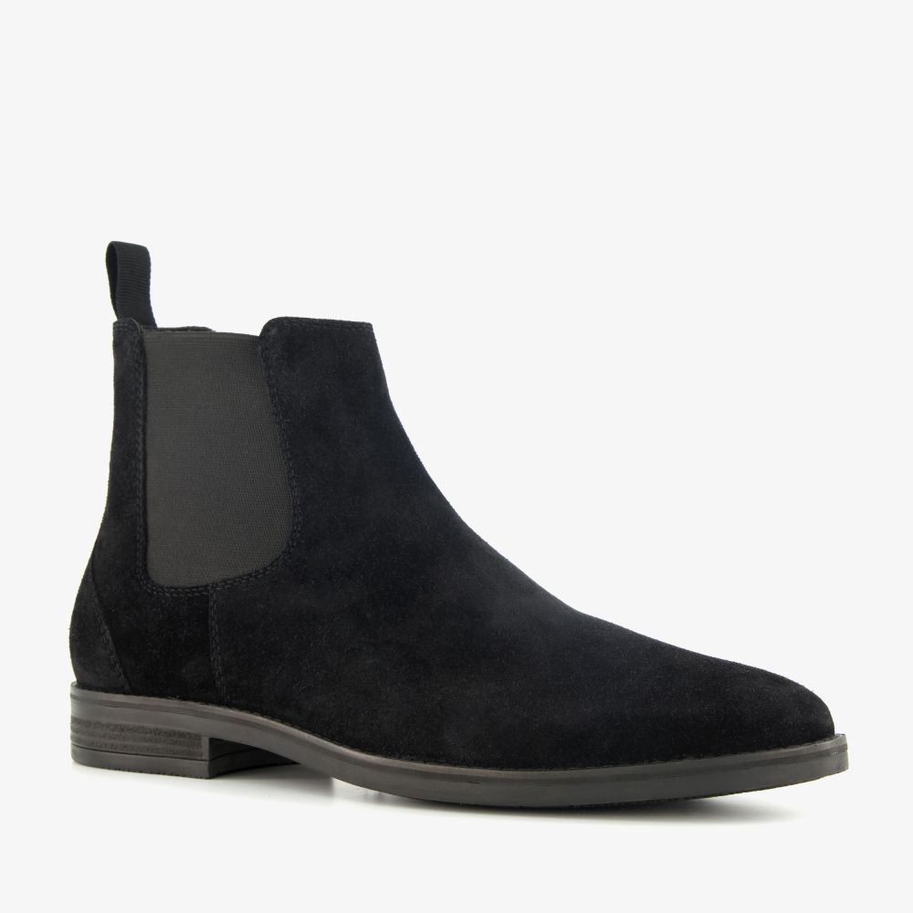 Van Beers suède heren Chelsea boots zwart