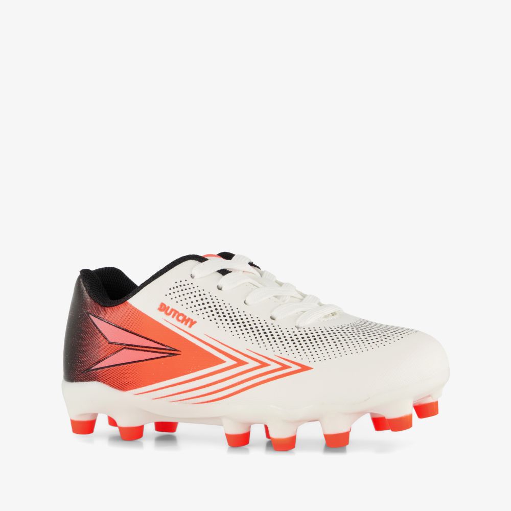 Dutchy Aura MG kinder voetbalschoenen wit oranje