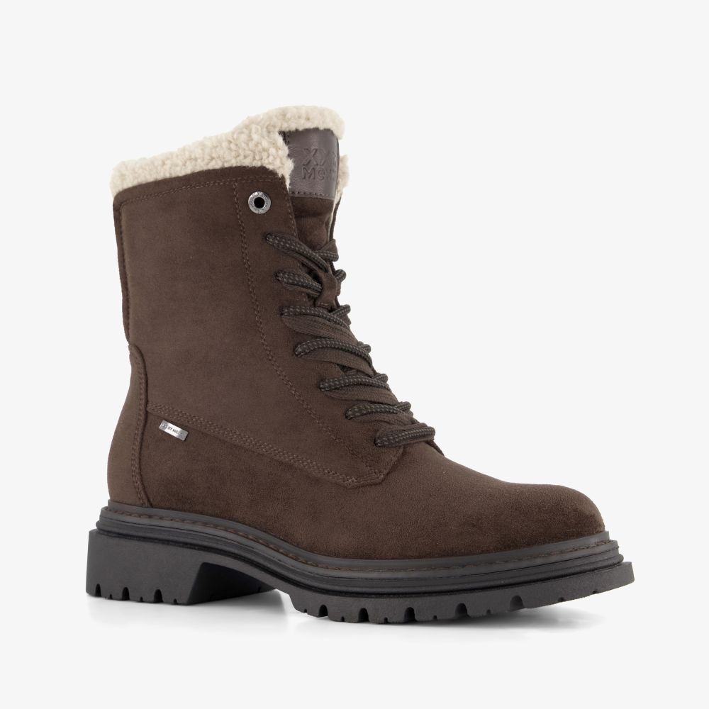 Mexx XX by Mexx gevoerde dames veterboots cognac
