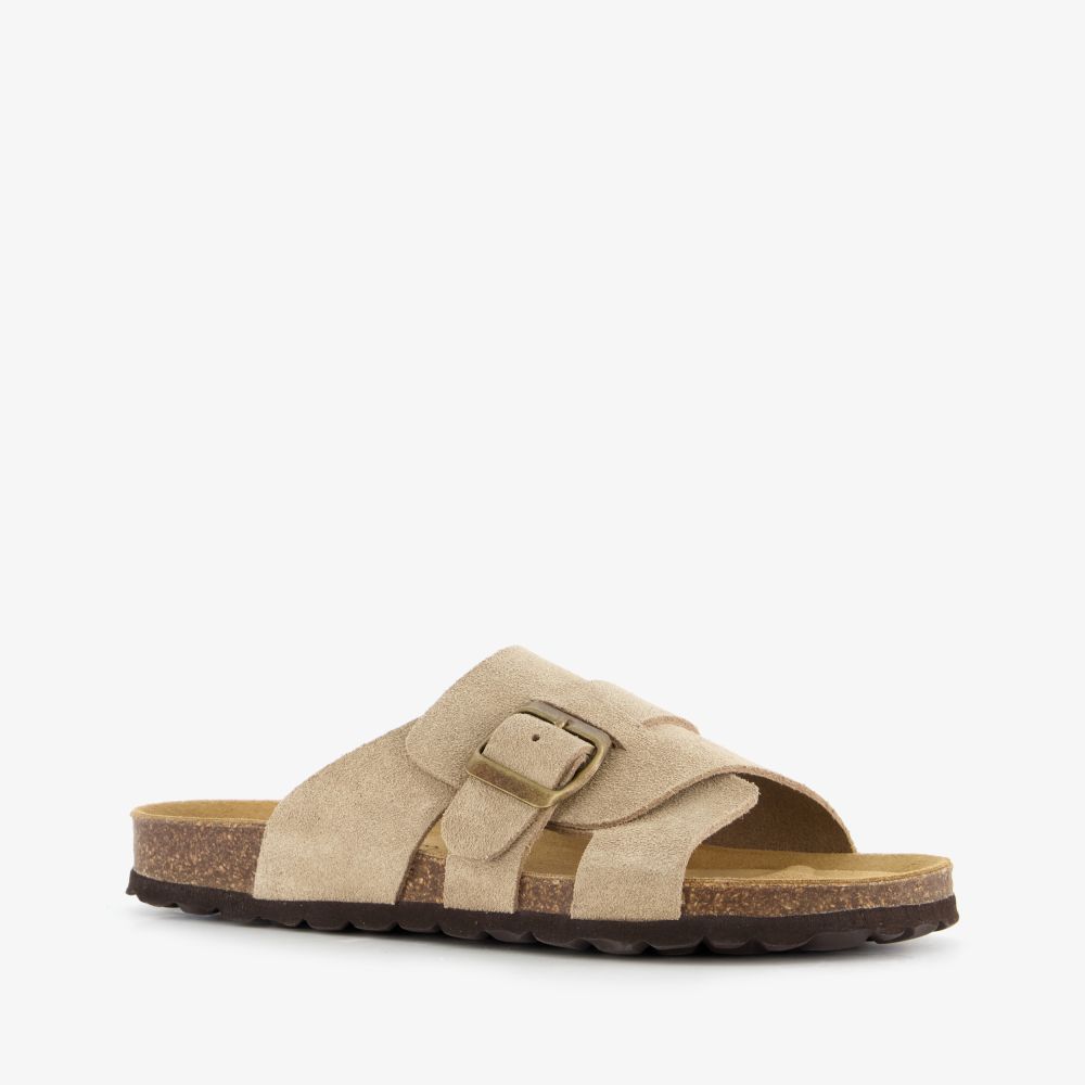 Hush Puppies suède dames bio slippers beige