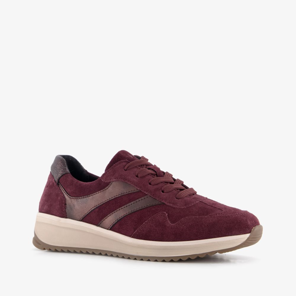 Hush Puppies suède dames sneakers bordeauxrood