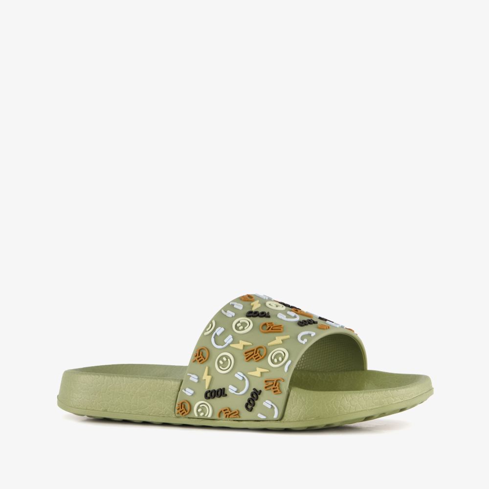 Scapino Kinder badslippers met game icoontjes groen