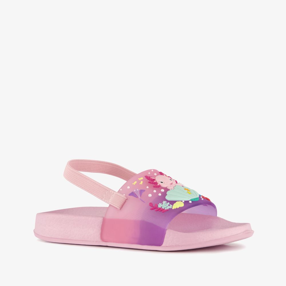 Scapino Roze meisjes badslippers met axolotl