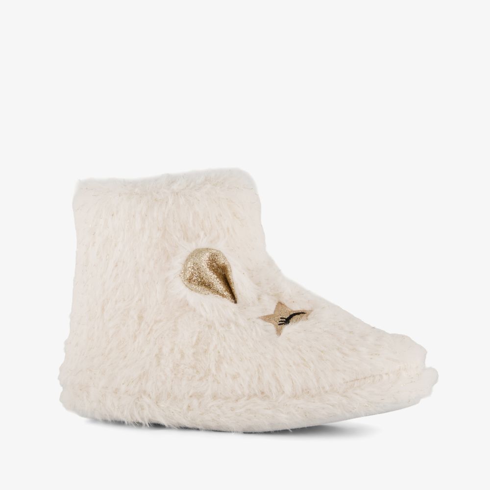 Thu!s hoge meisjes pantoffels muisje wit