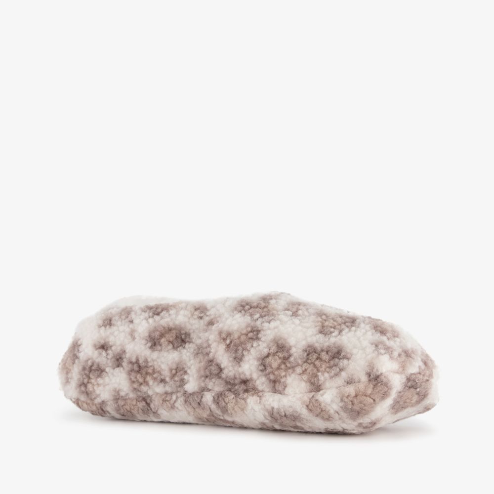 Thu!s dames ballerina sloffen met panterprint beige