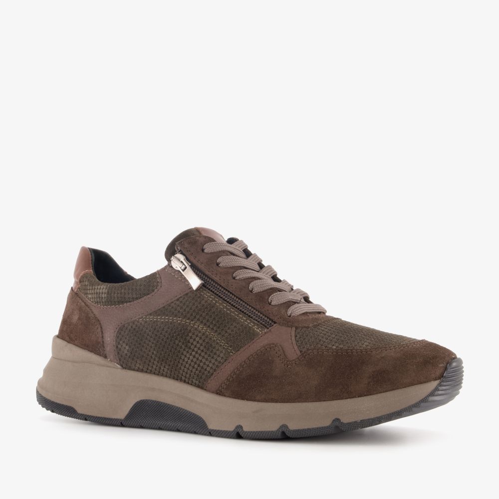 Hush Puppies leren heren sneakers bruin
