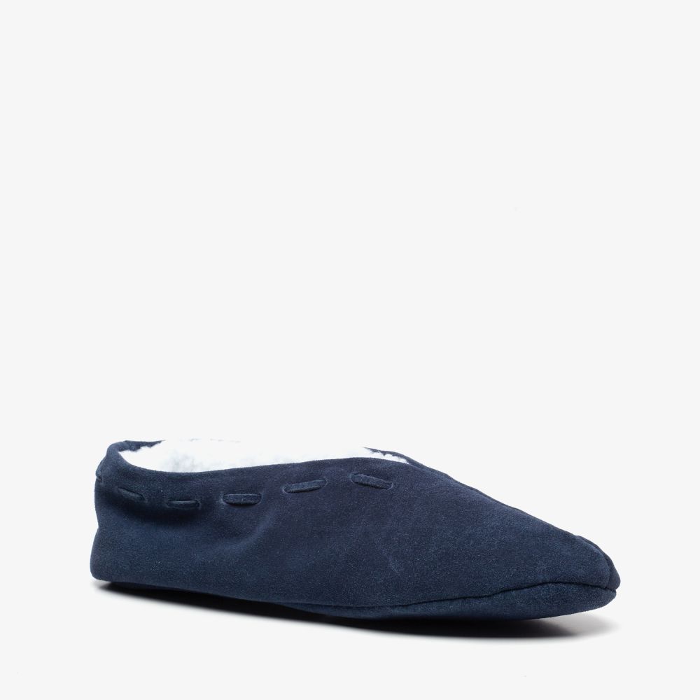 Thu!s leren heren Spaanse sloffen blauw