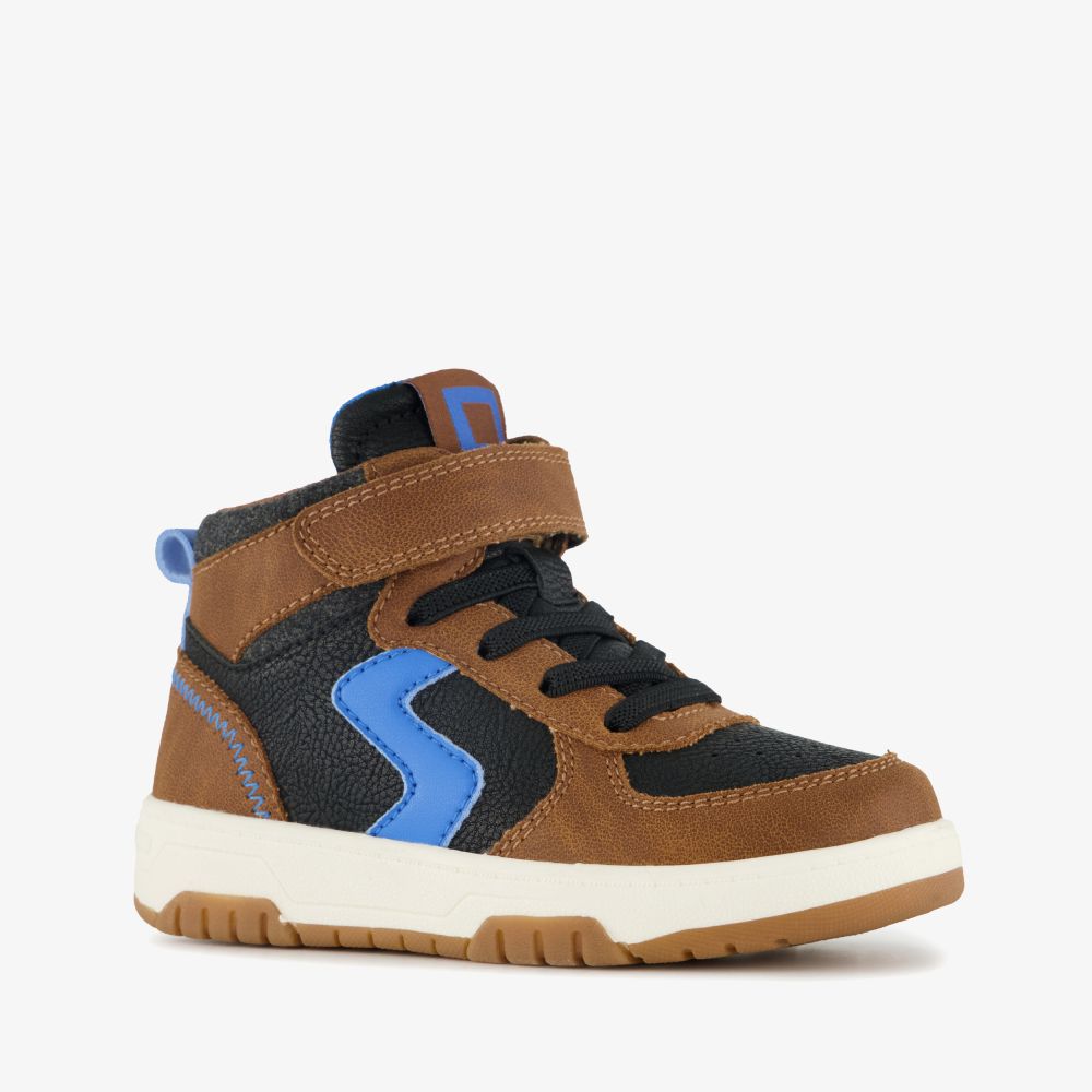 Blue Box hoge jongens sneakers bruin blauw