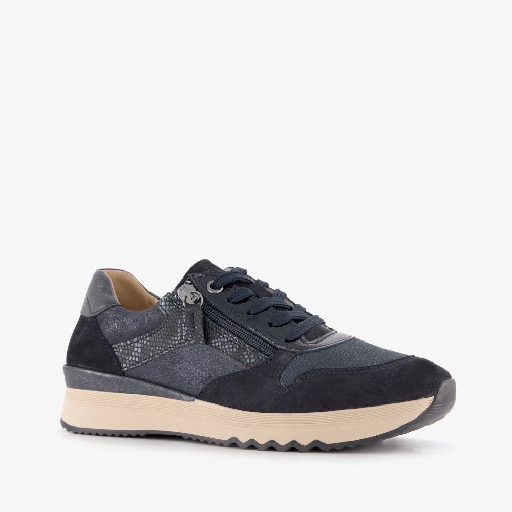 Hush Puppies suède dames sneakers blauw