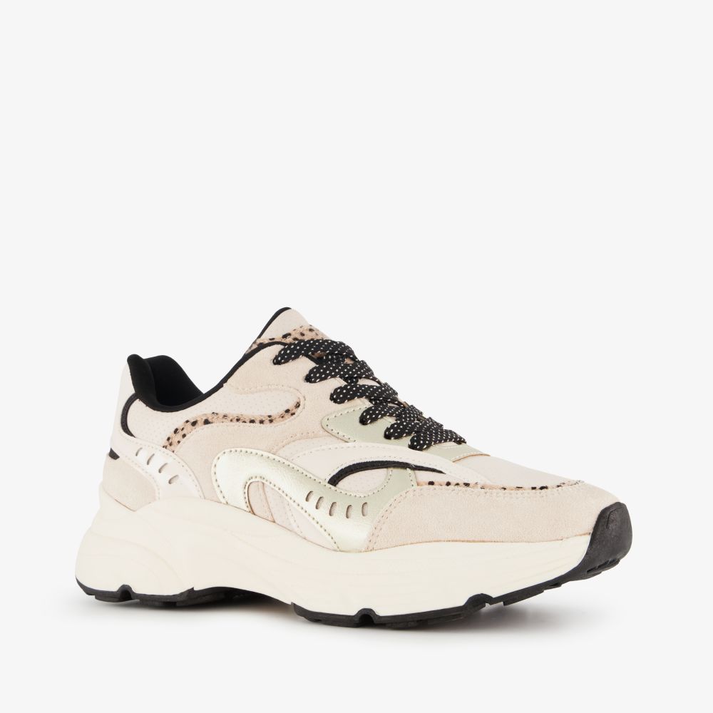 Blue Box dames dad sneakers beige