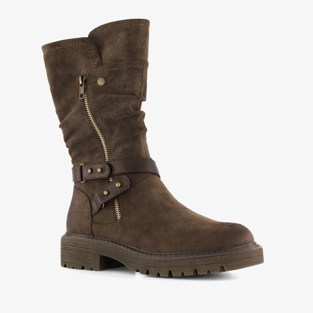 Blue Box dames biker boots bruin