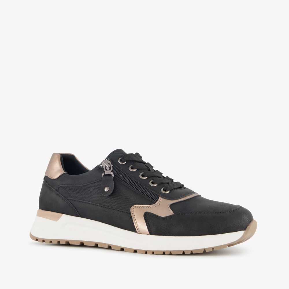 Blue Box dames sneakers zwart goud