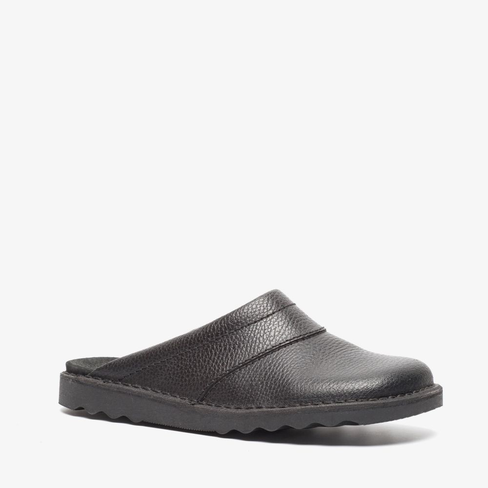 Natuform leren heren instap pantoffels