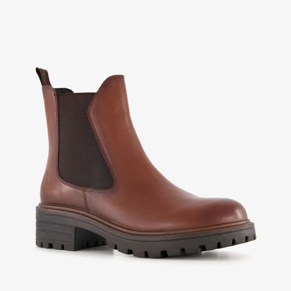 Hush Puppies leren dames Chelsea boots bruin