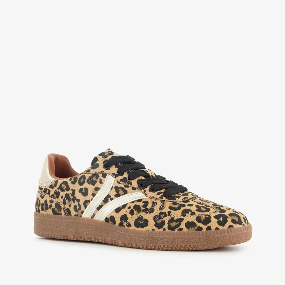 Blue Box bruine dames sneakers met luipaardprint